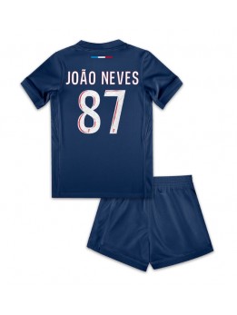 Detské Futbalové oblečenie Paris Saint-Germain Joao Neves #87 2024-25 Krátky Rukáv - Domáci (+ trenírky)